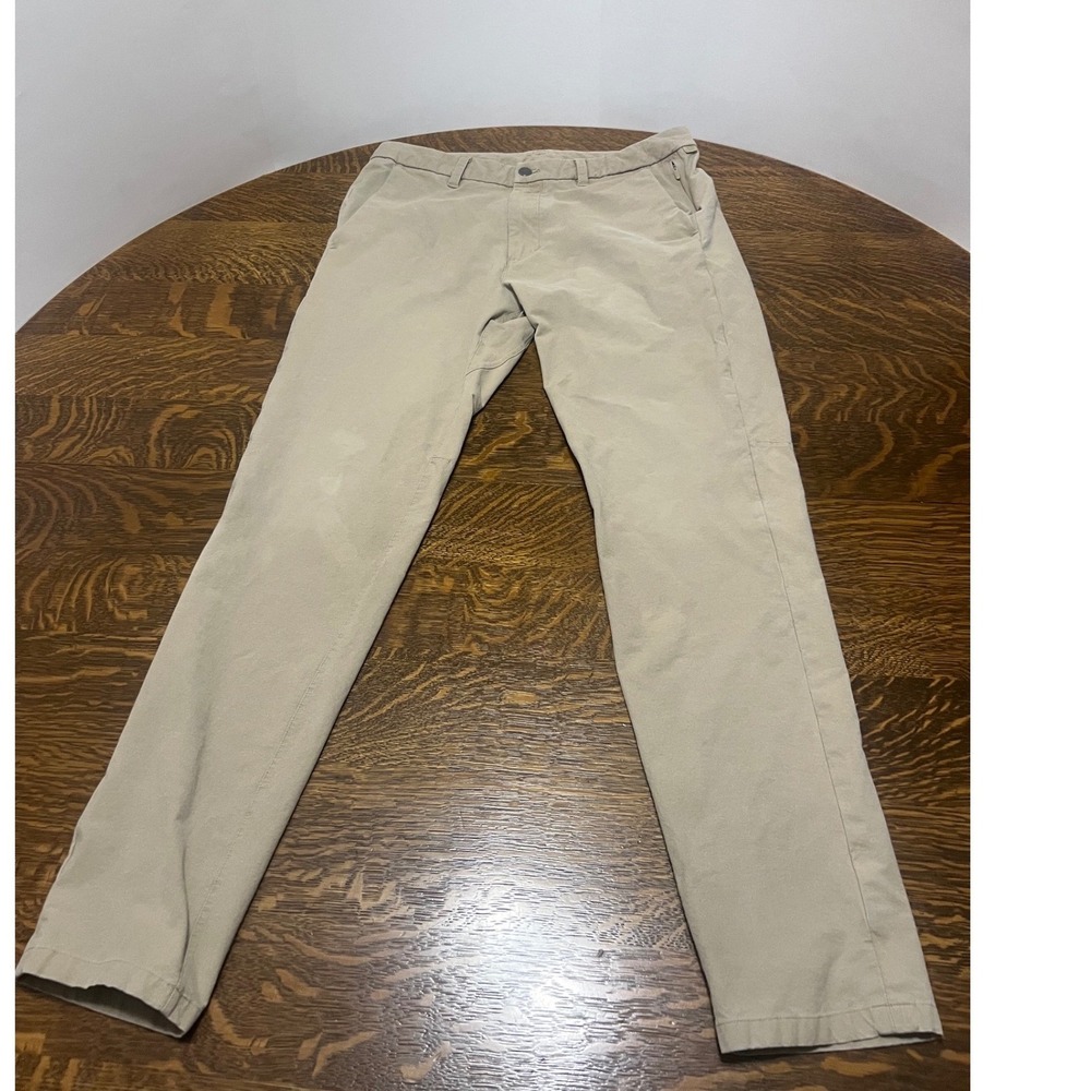 Lululemon Commission Slim Fit Pants Mens‎ 32 Tan Khaki Warpstreme Chino Trousers